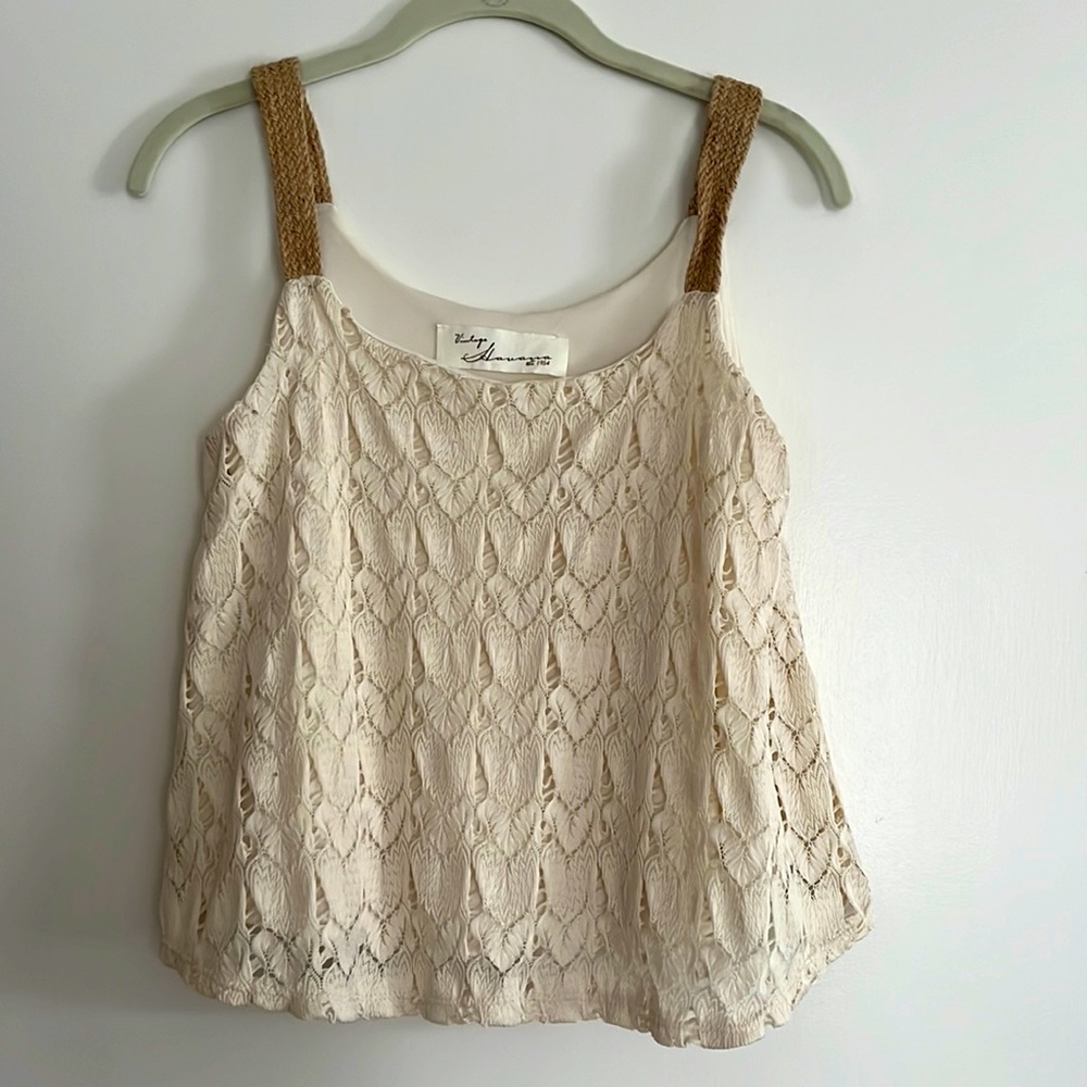 Vintage Havana crop top lace detail size small